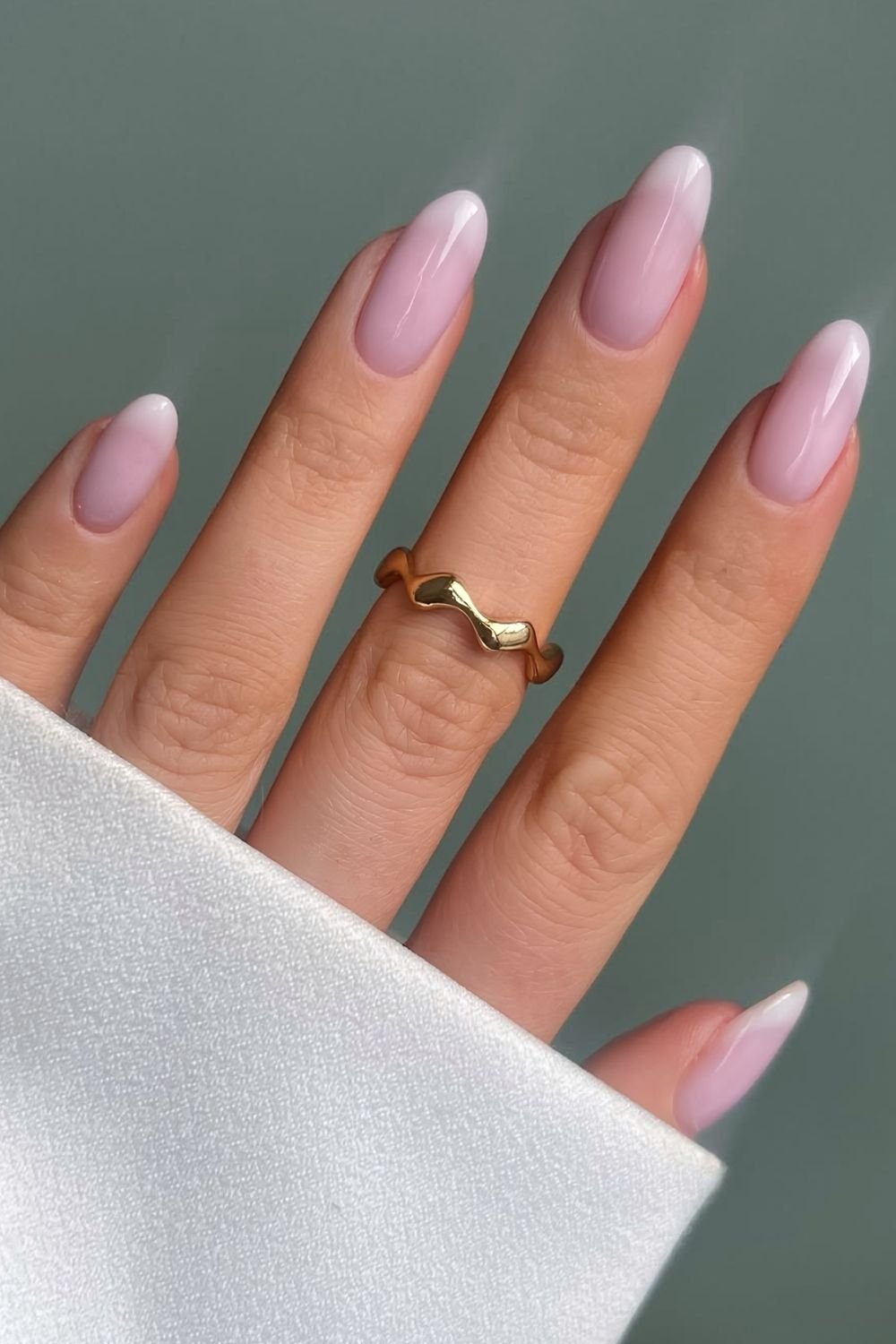 Cludy French manicure with milky finish