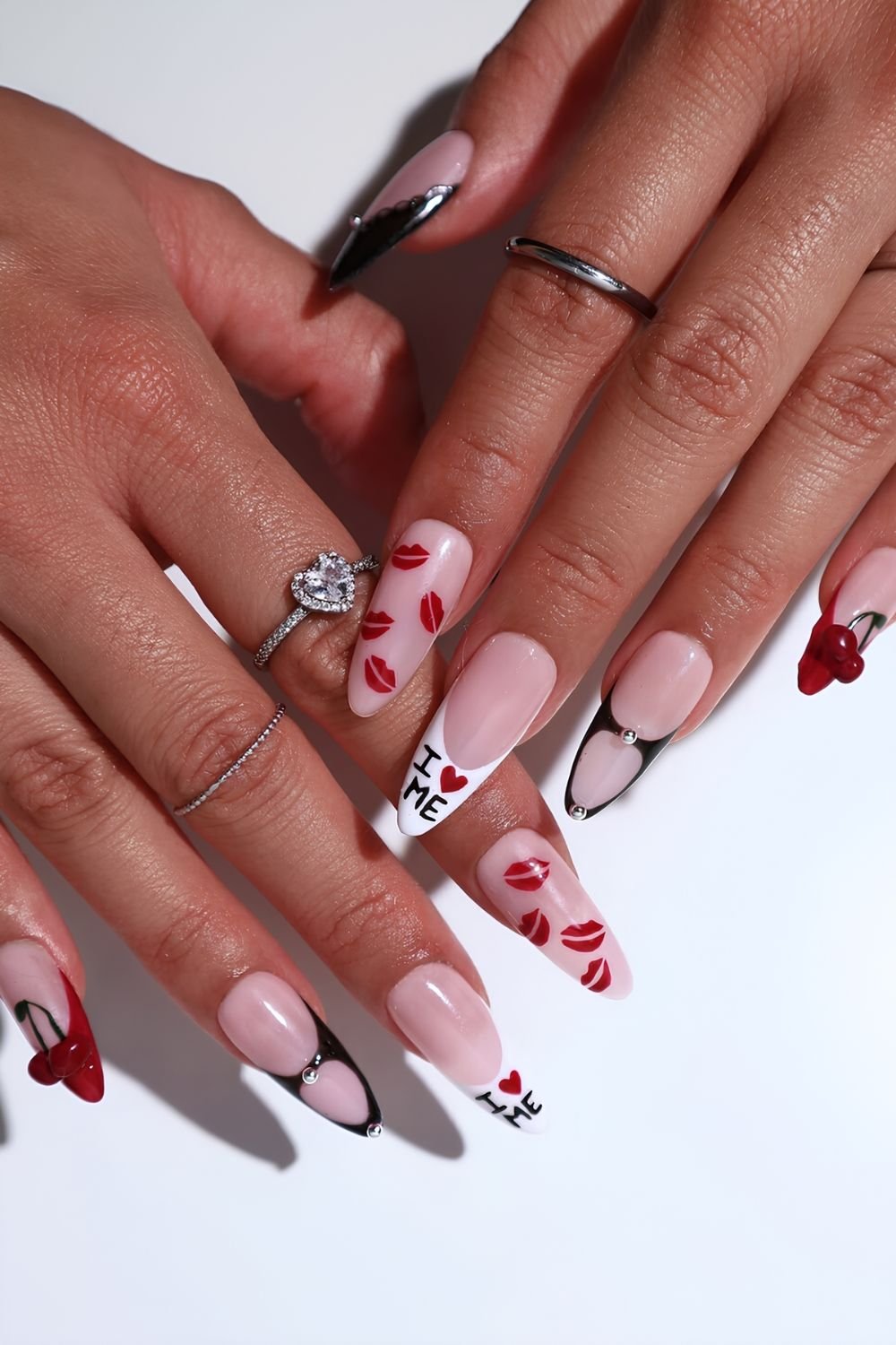 I LOVE ME mix and match nails