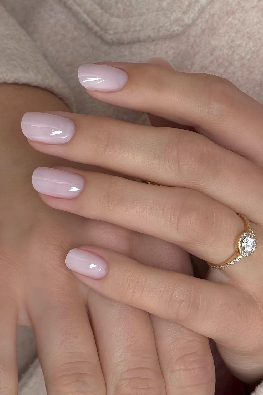 Milky lavender nails