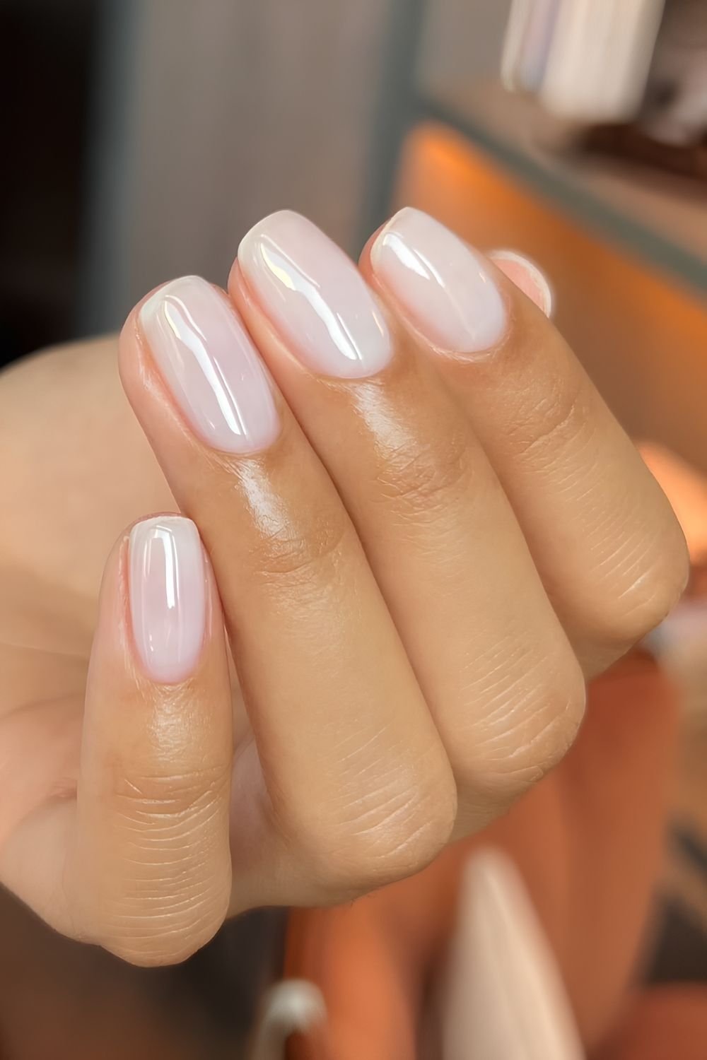 Milky white soap nails