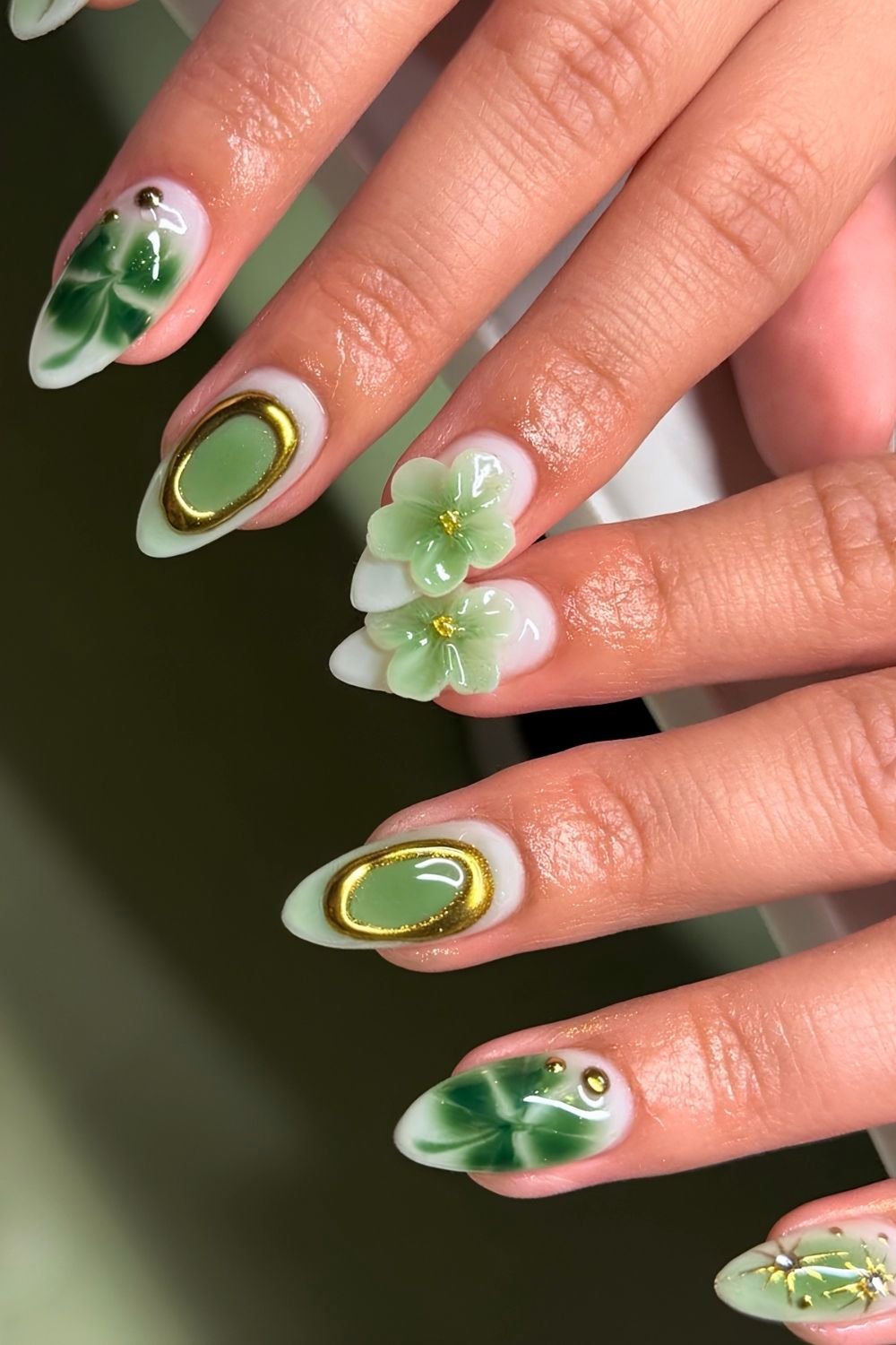 Mix and match St. Patrck's day nails