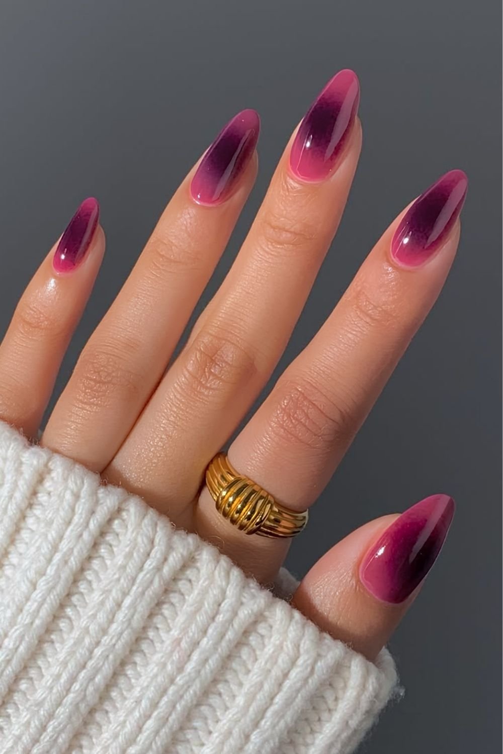 Plum aura nails