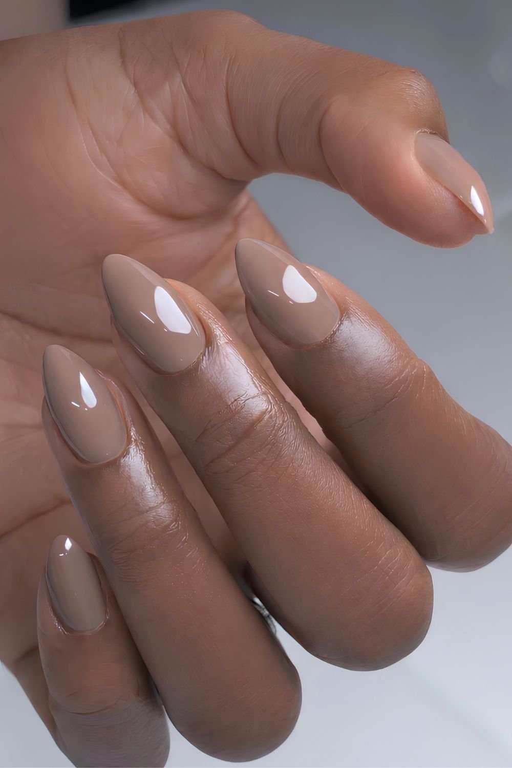 Solid cappucino brown nails