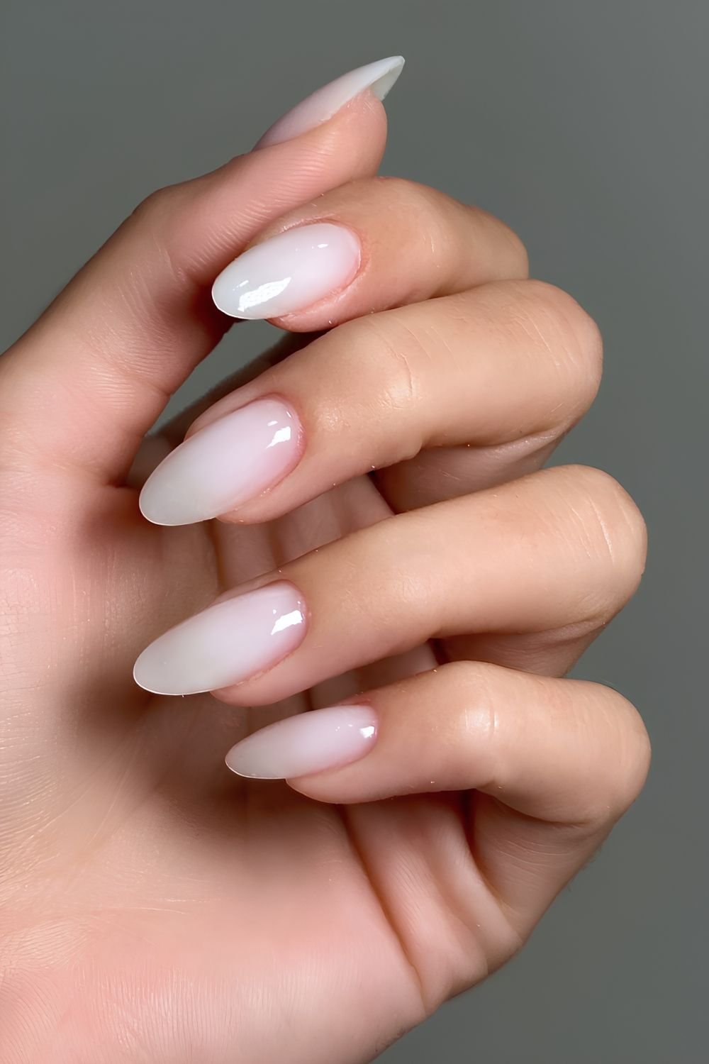 Solid white nails in cloud dancer shade