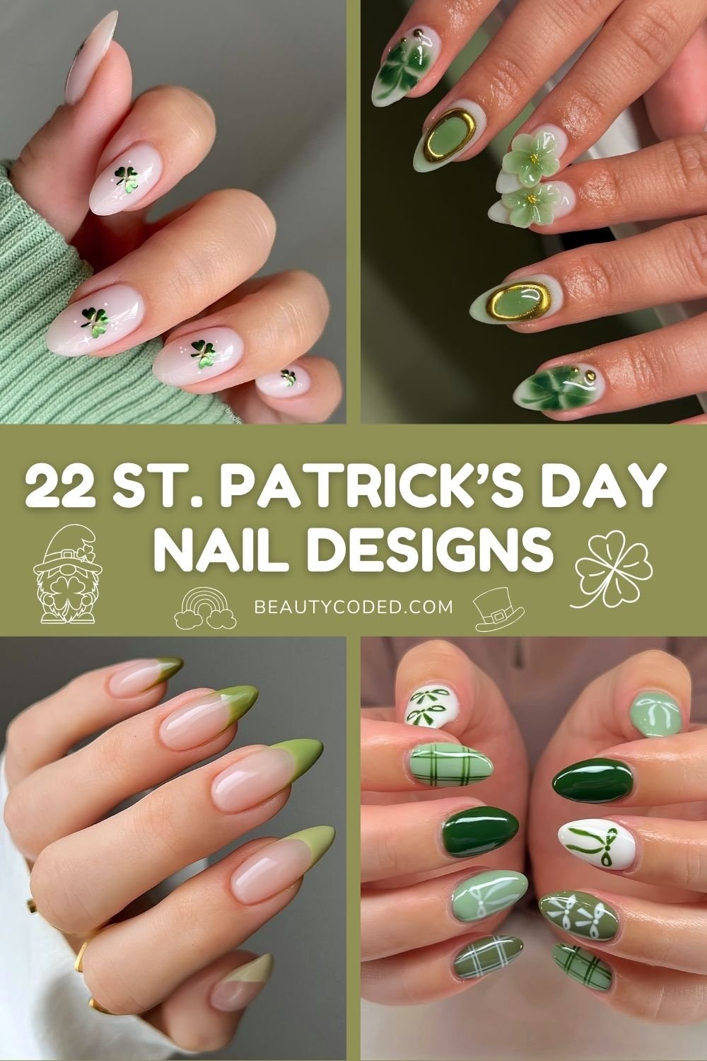 St. Patricks Day Nails Pinterest