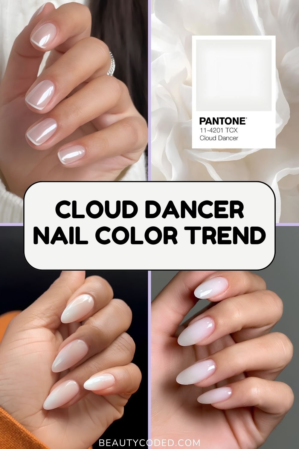 cloud dancer nail color trend pinterest