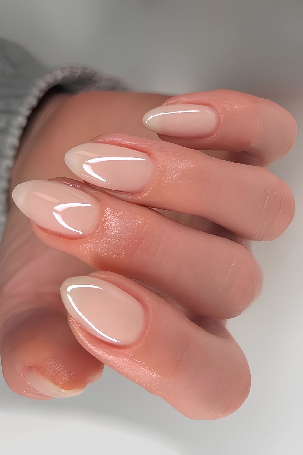 Beige soap nails