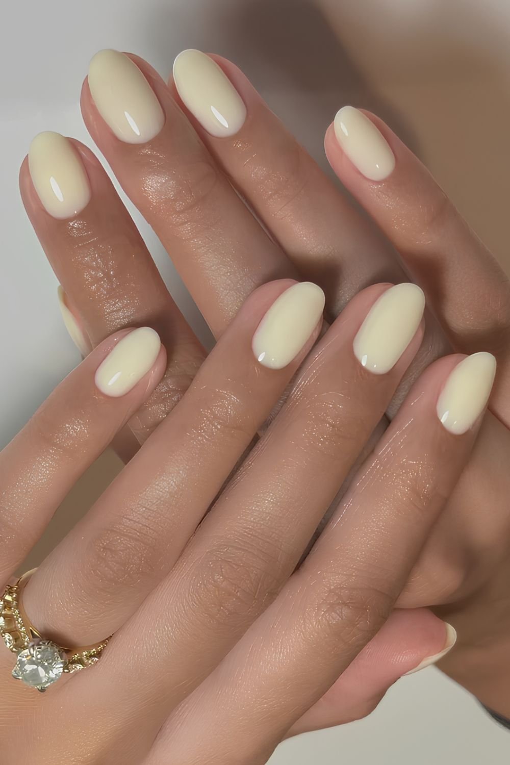 Butter yellow BIAB nails