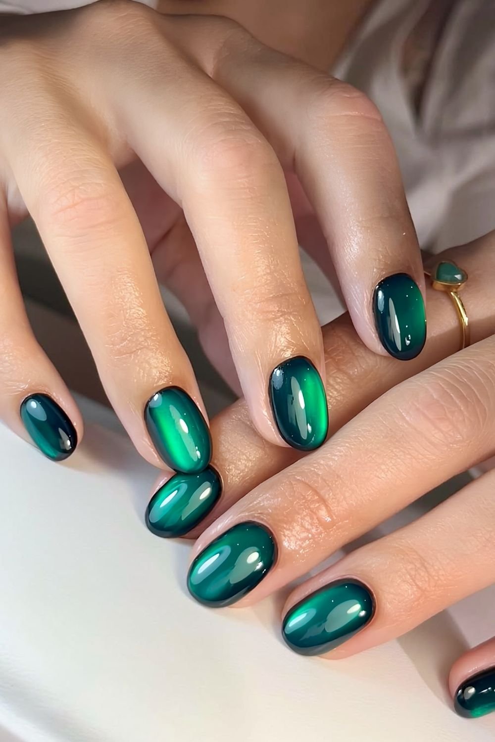 Emerald green glass nails