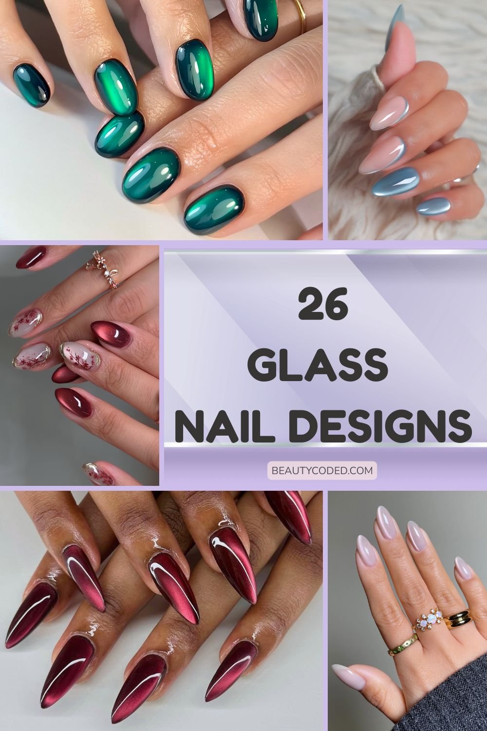 Glass nail inspo pinterest