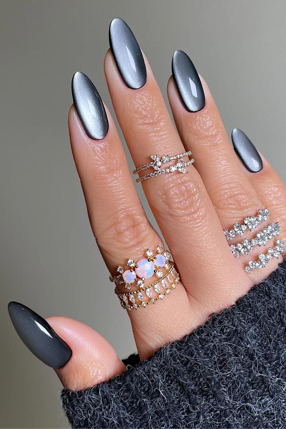 Gray glass nails