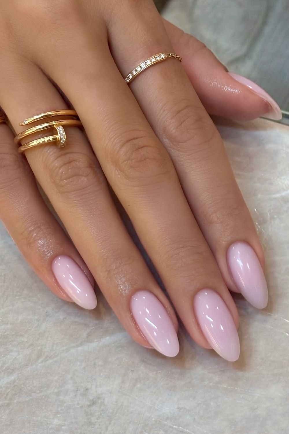 Light pink BIAB nails