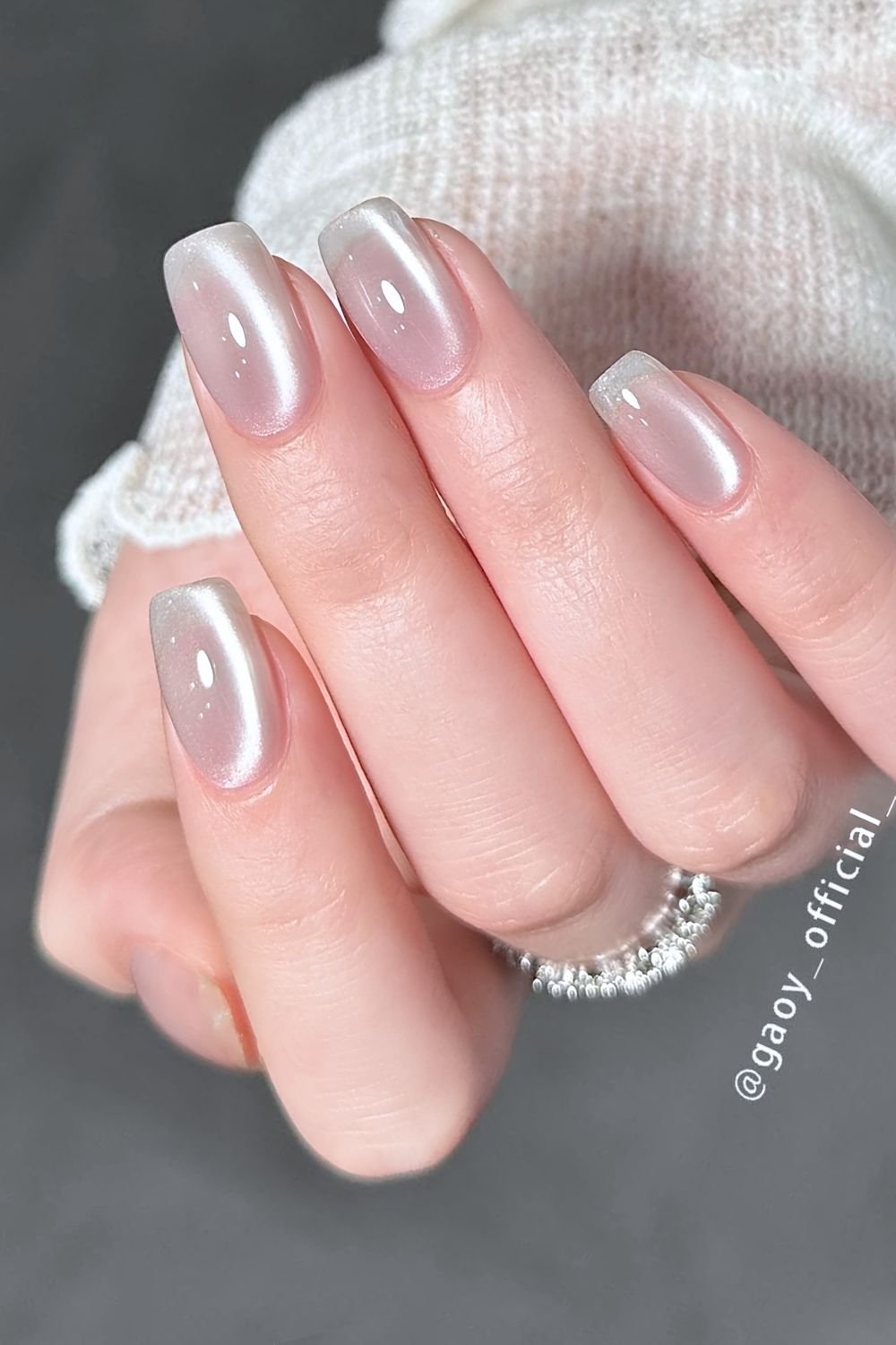 Milky white glass nails