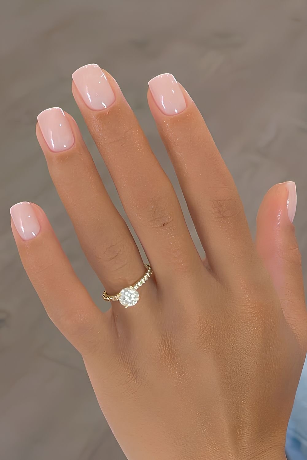 Milky white glossy nails