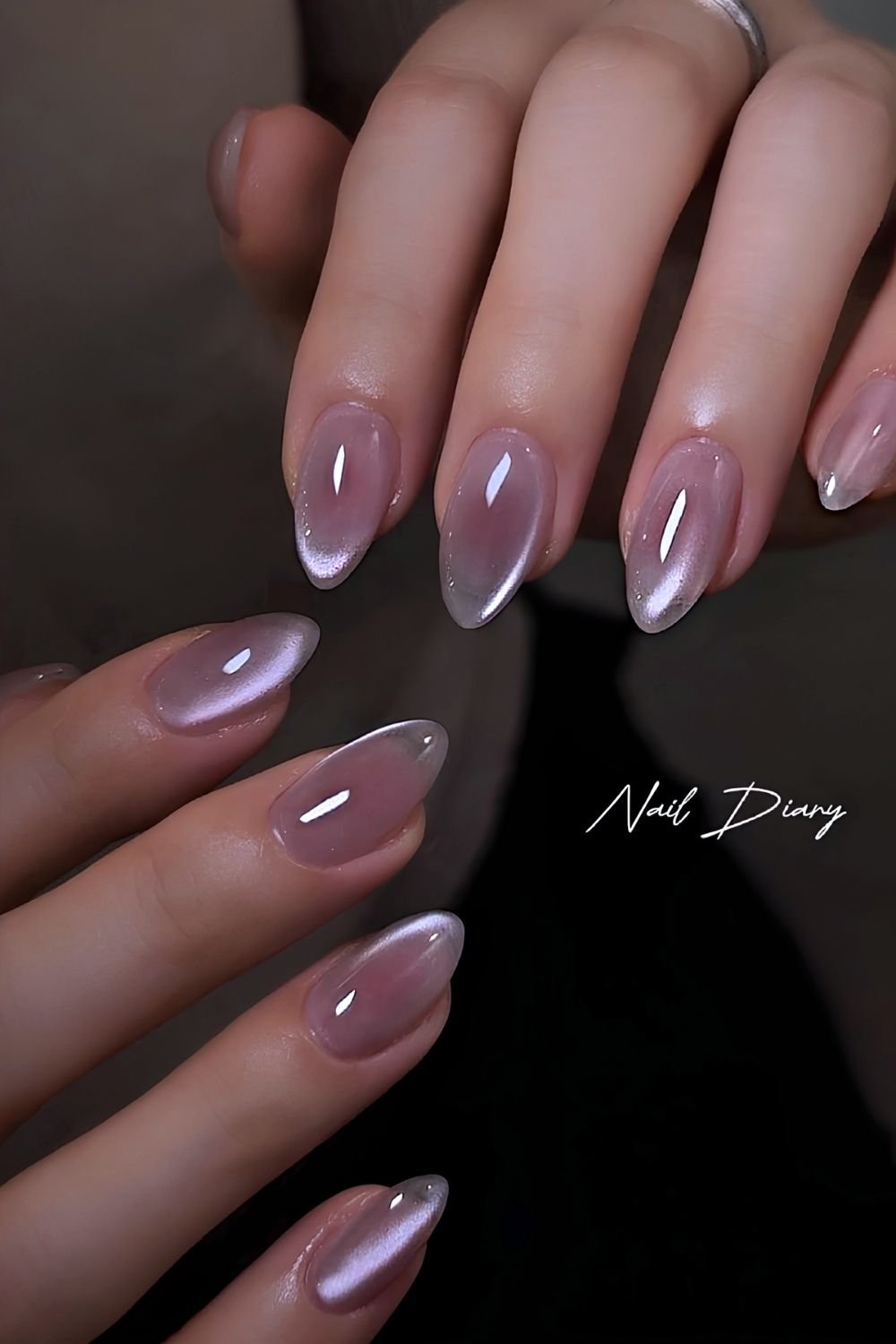 Muave aura glass nails