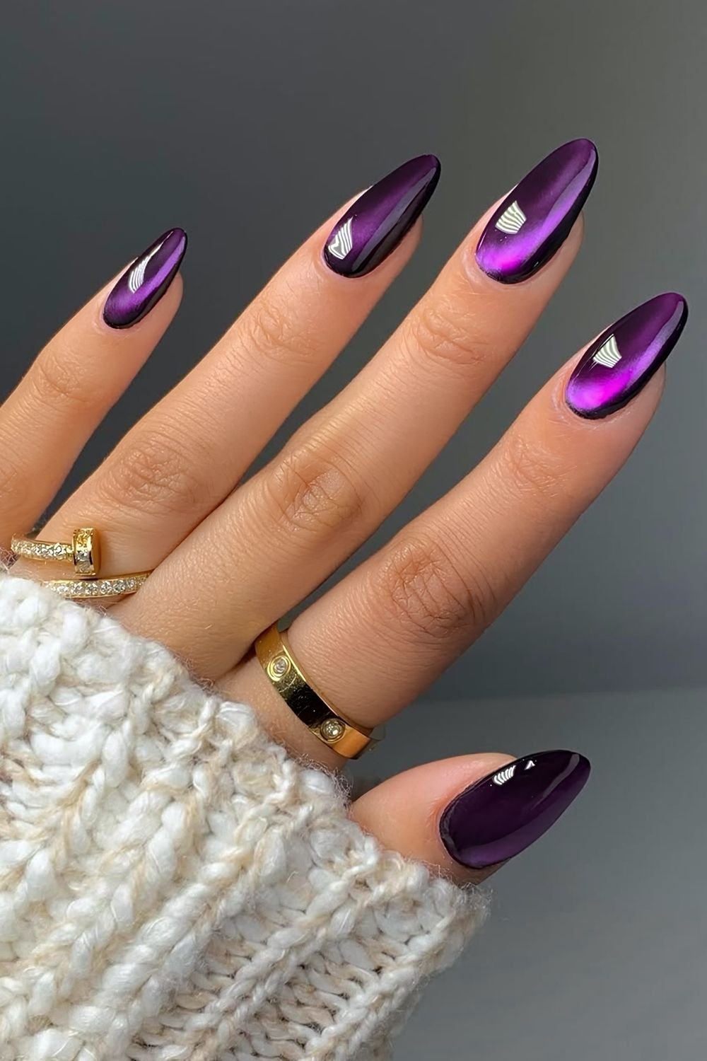 Plum glass nails