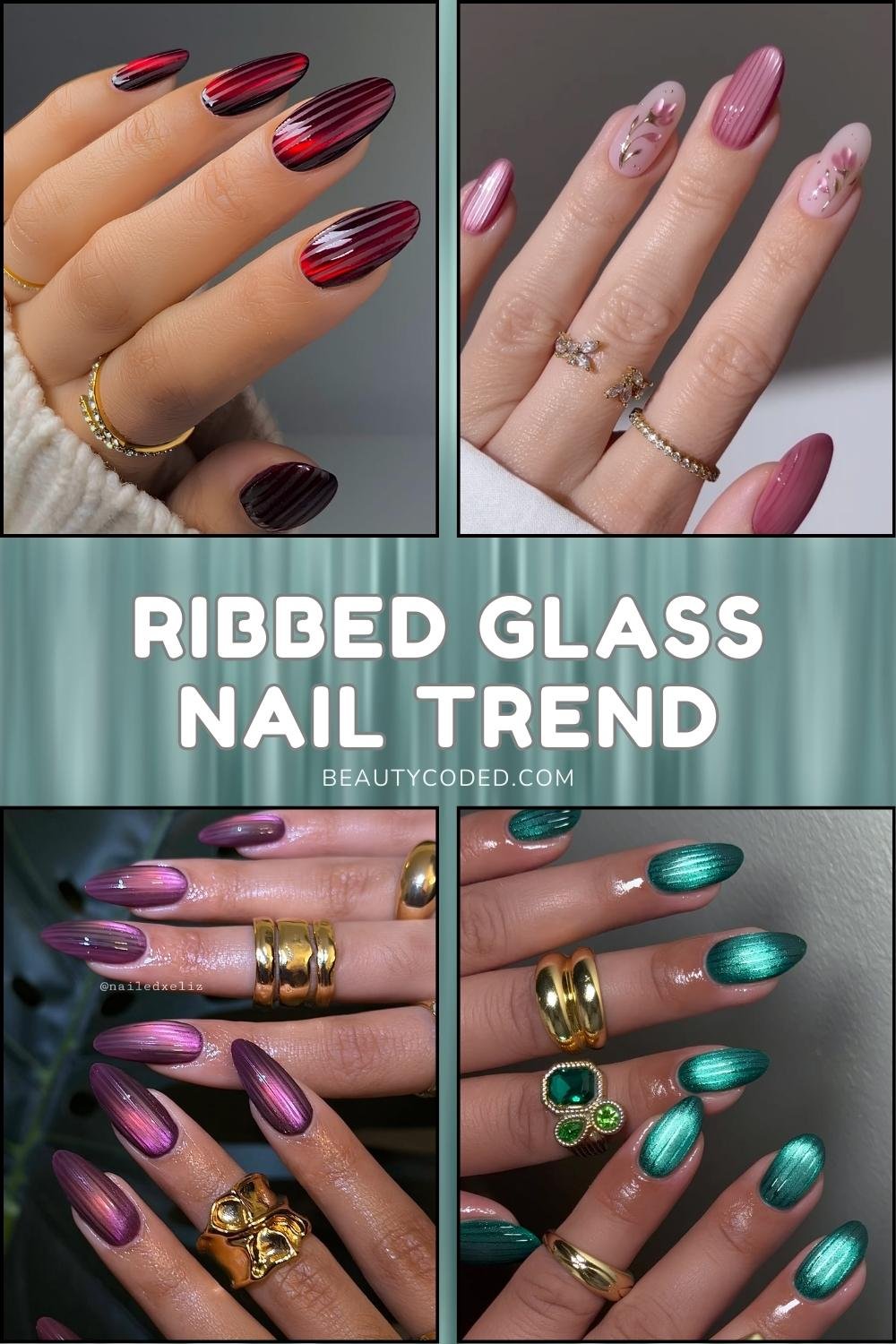 Ribbed glass nails Pinterest