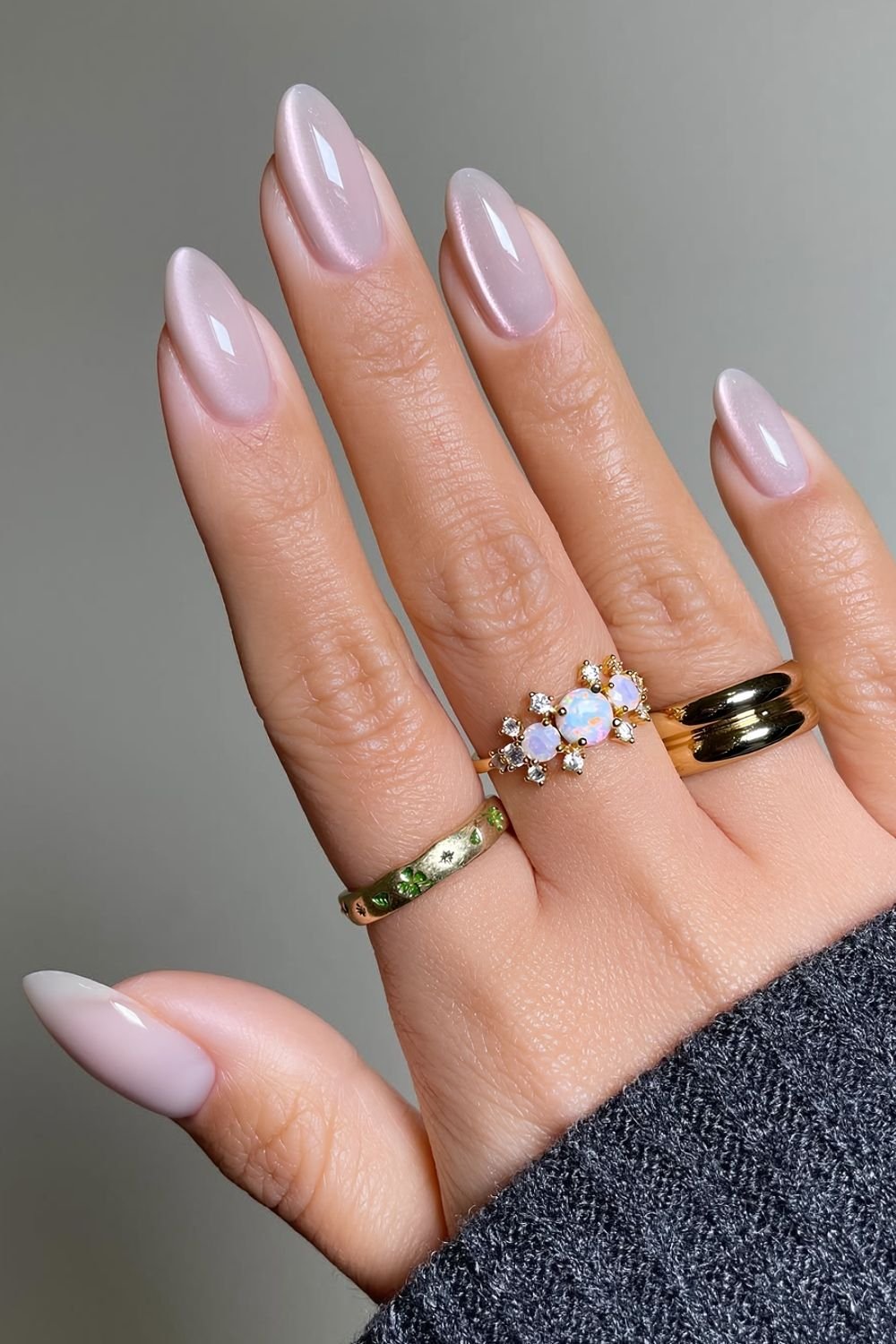 Rose pink glass nails