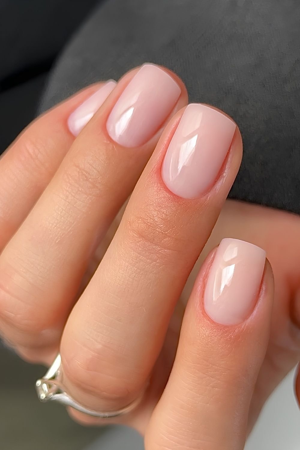 Sheer pink soap nails