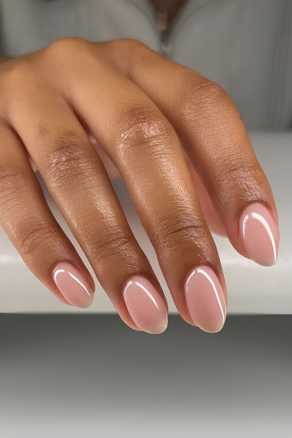 Soft pink soap manicure