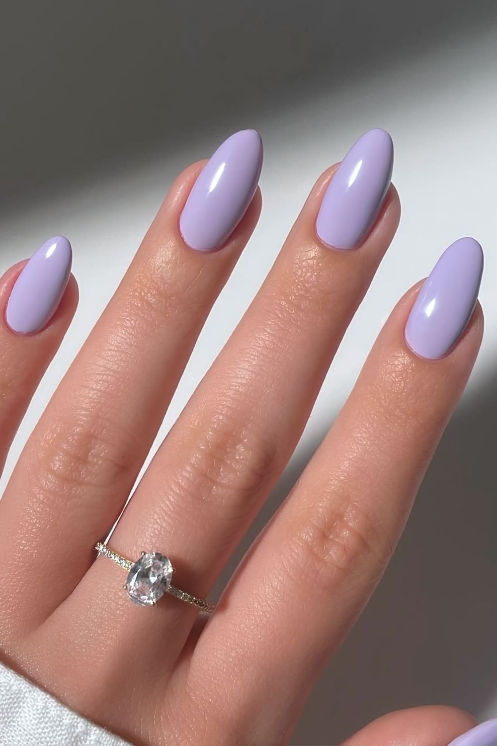 Solid pastel lavender nails