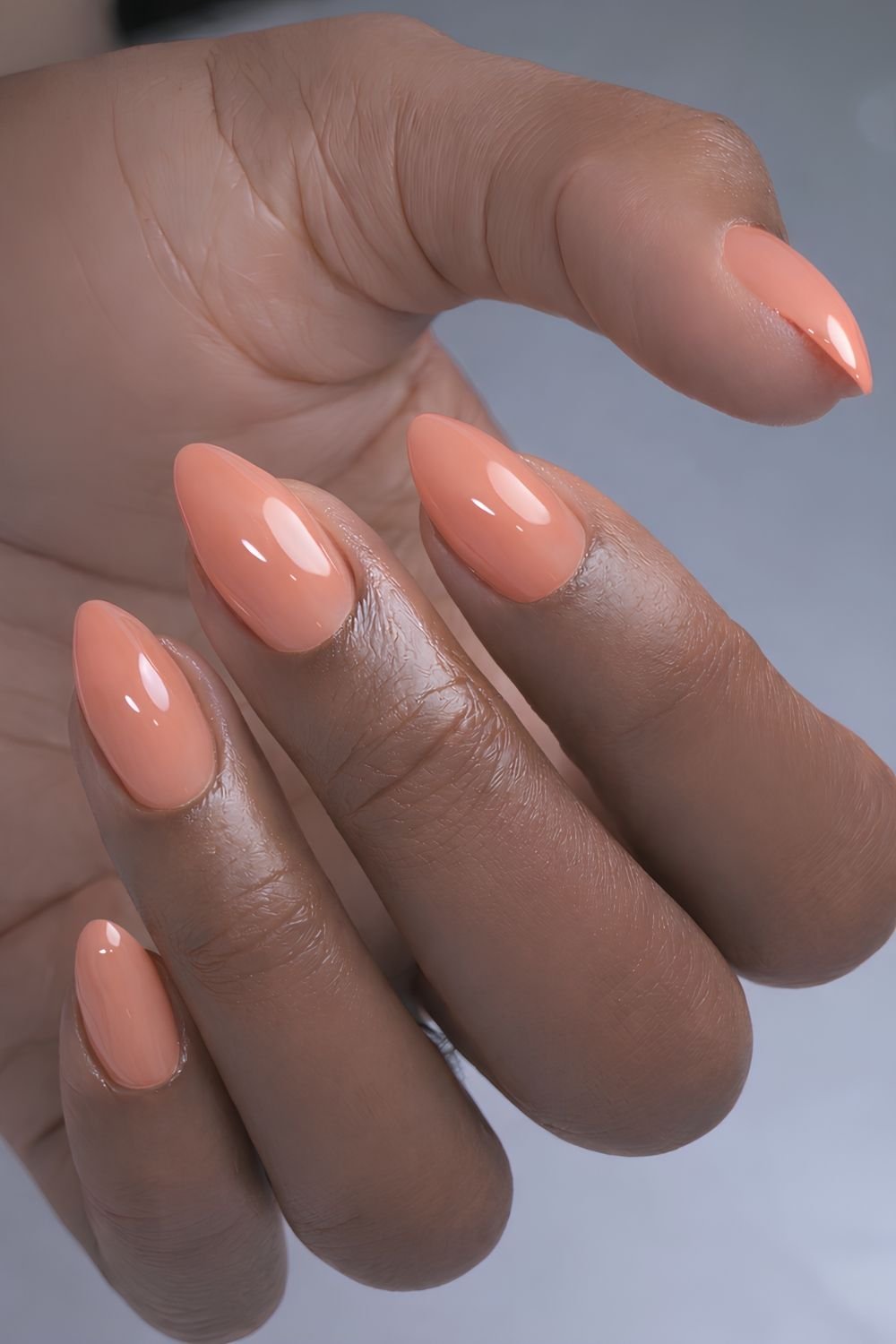 Solid peach nails