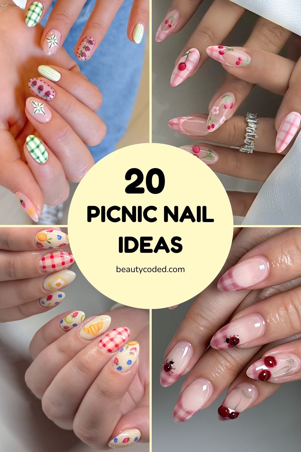picnic nail ideas pinterest