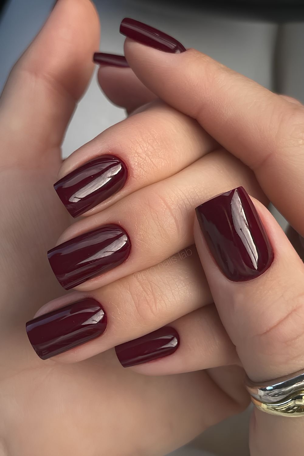 Dark cherry red nails