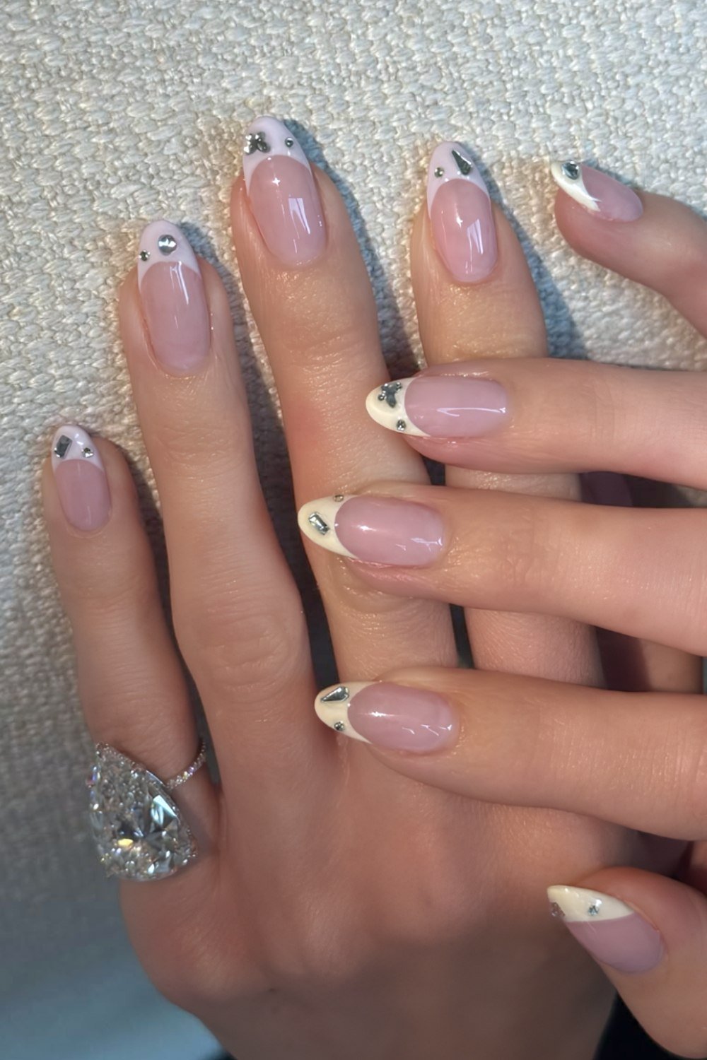 Kyle Jenner two toned mani