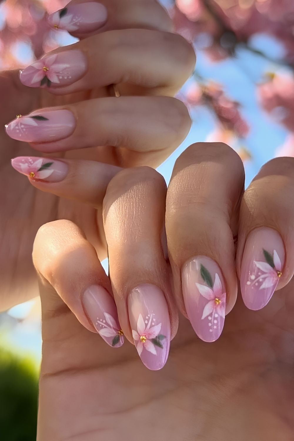 Pink ombre nails