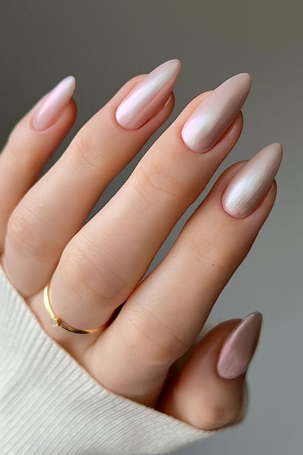 Pink satin nails