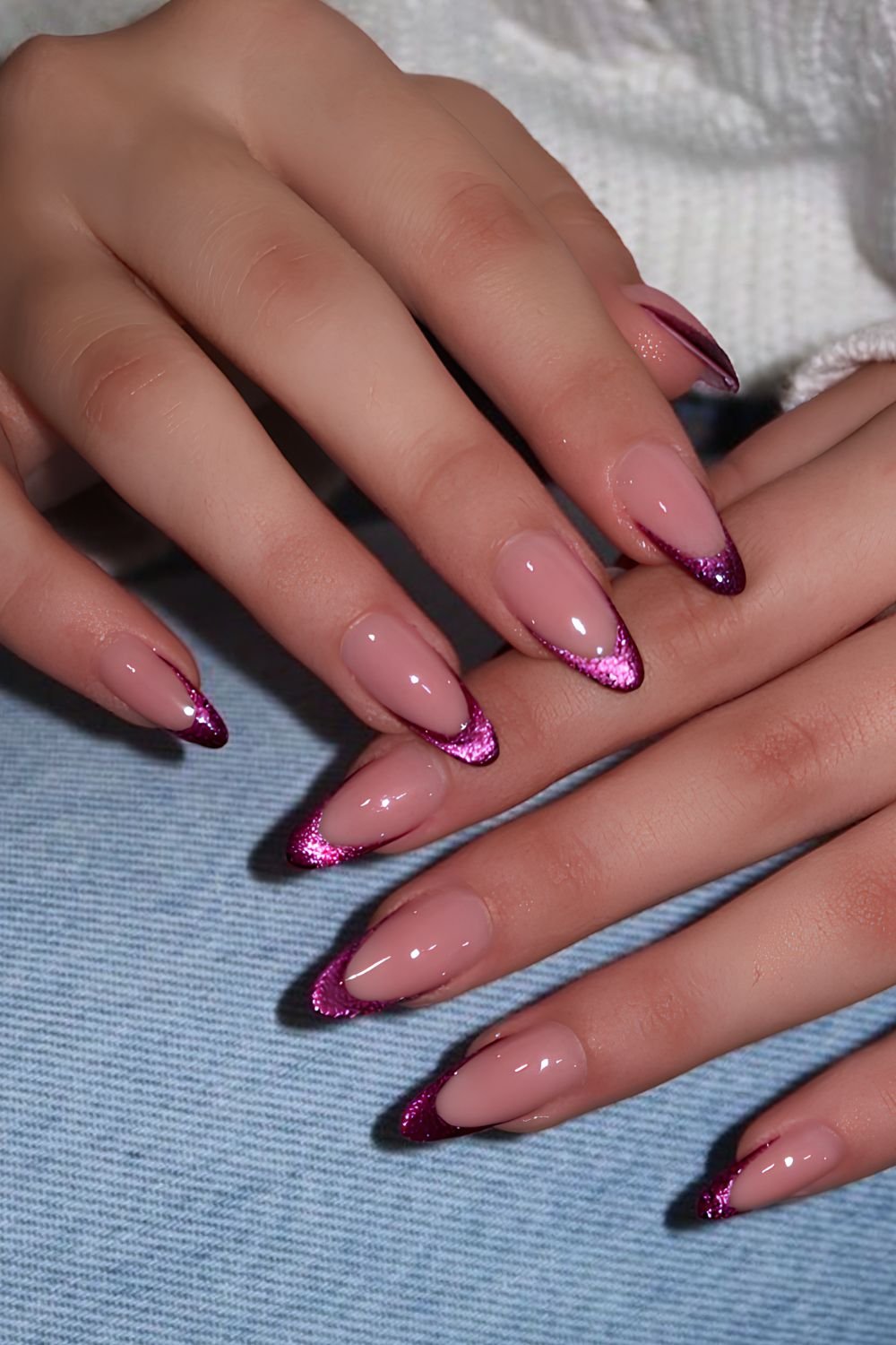 Purple Velvet French nails