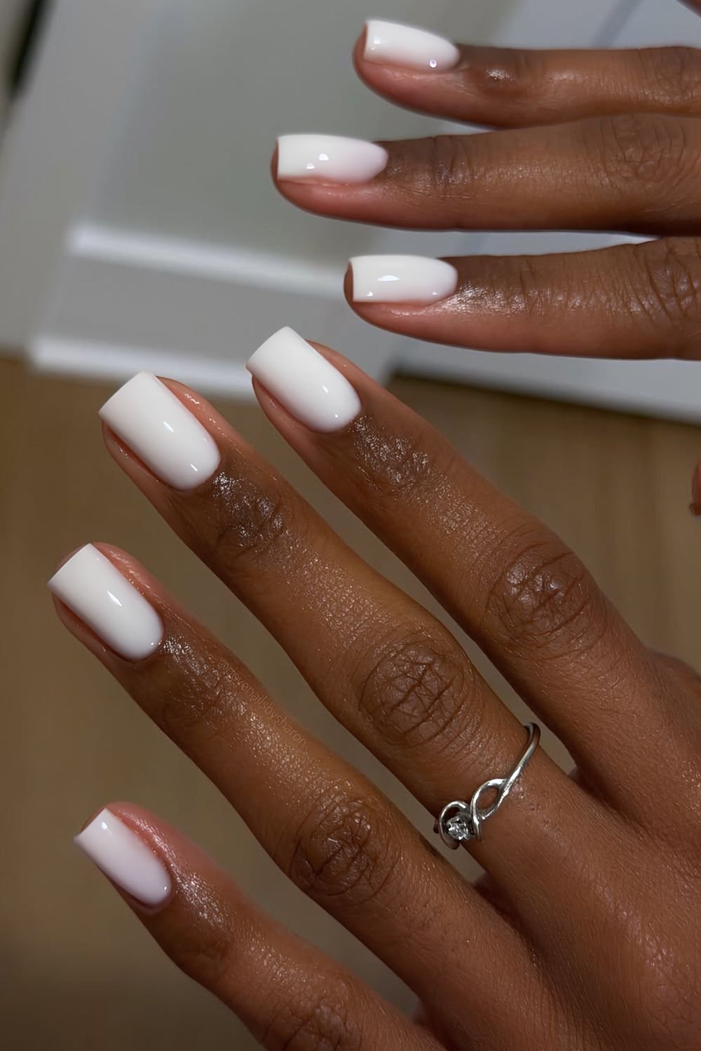 Solid coconut white nails