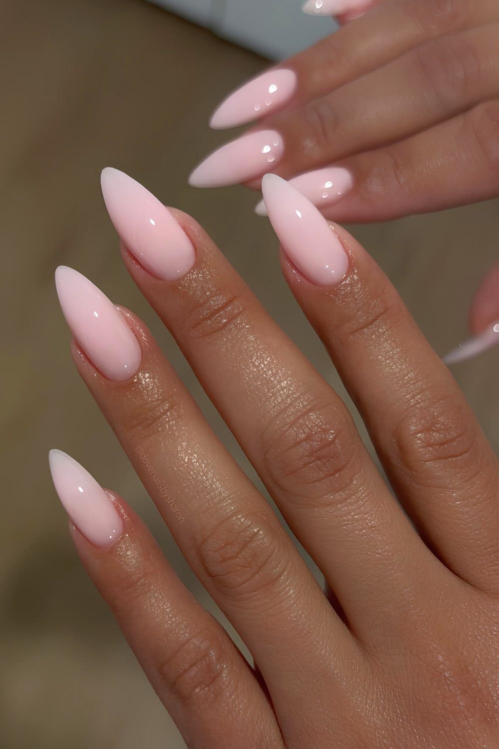 Solid milky pink nails