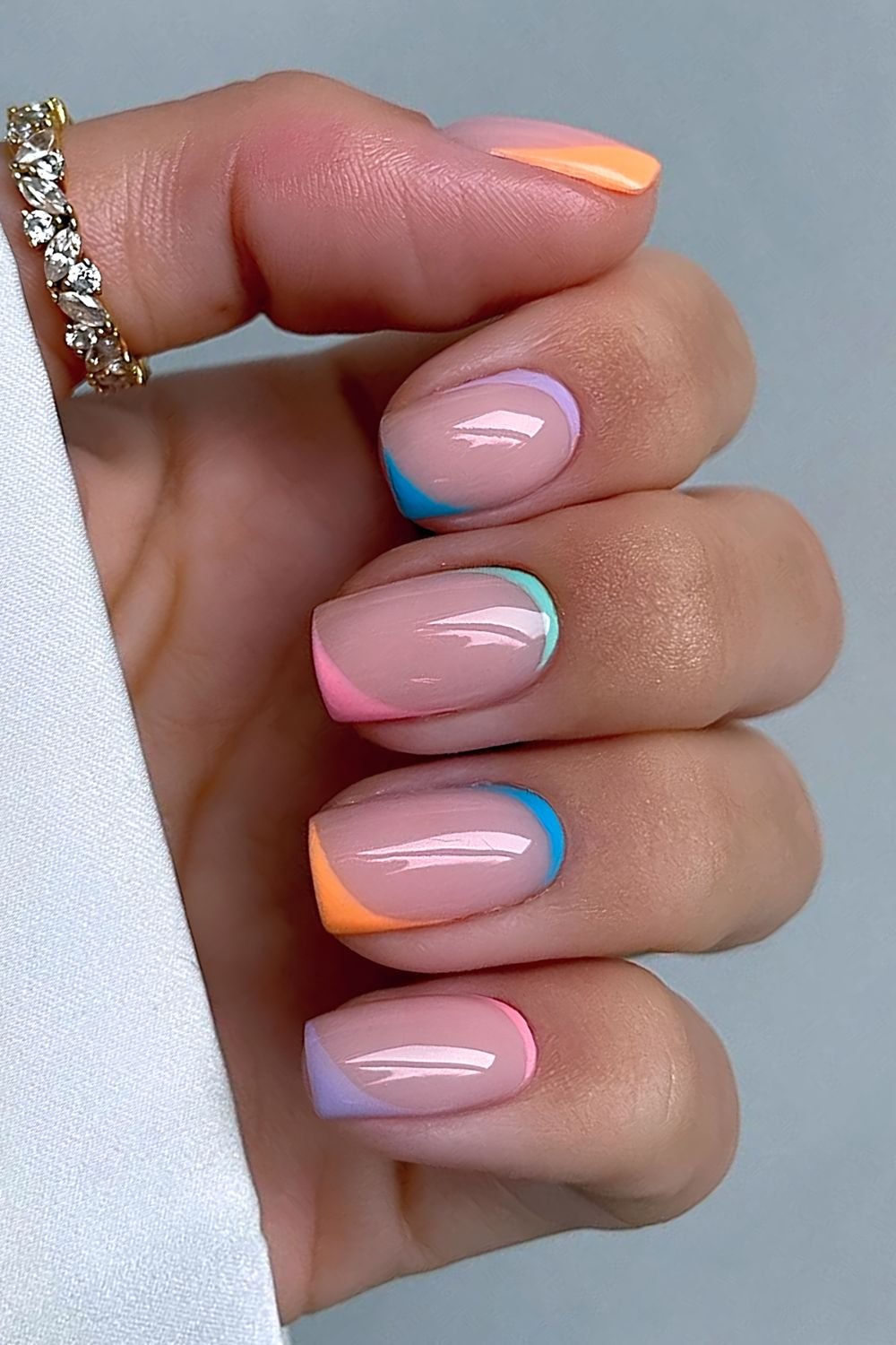 Upside Down French Tip nails