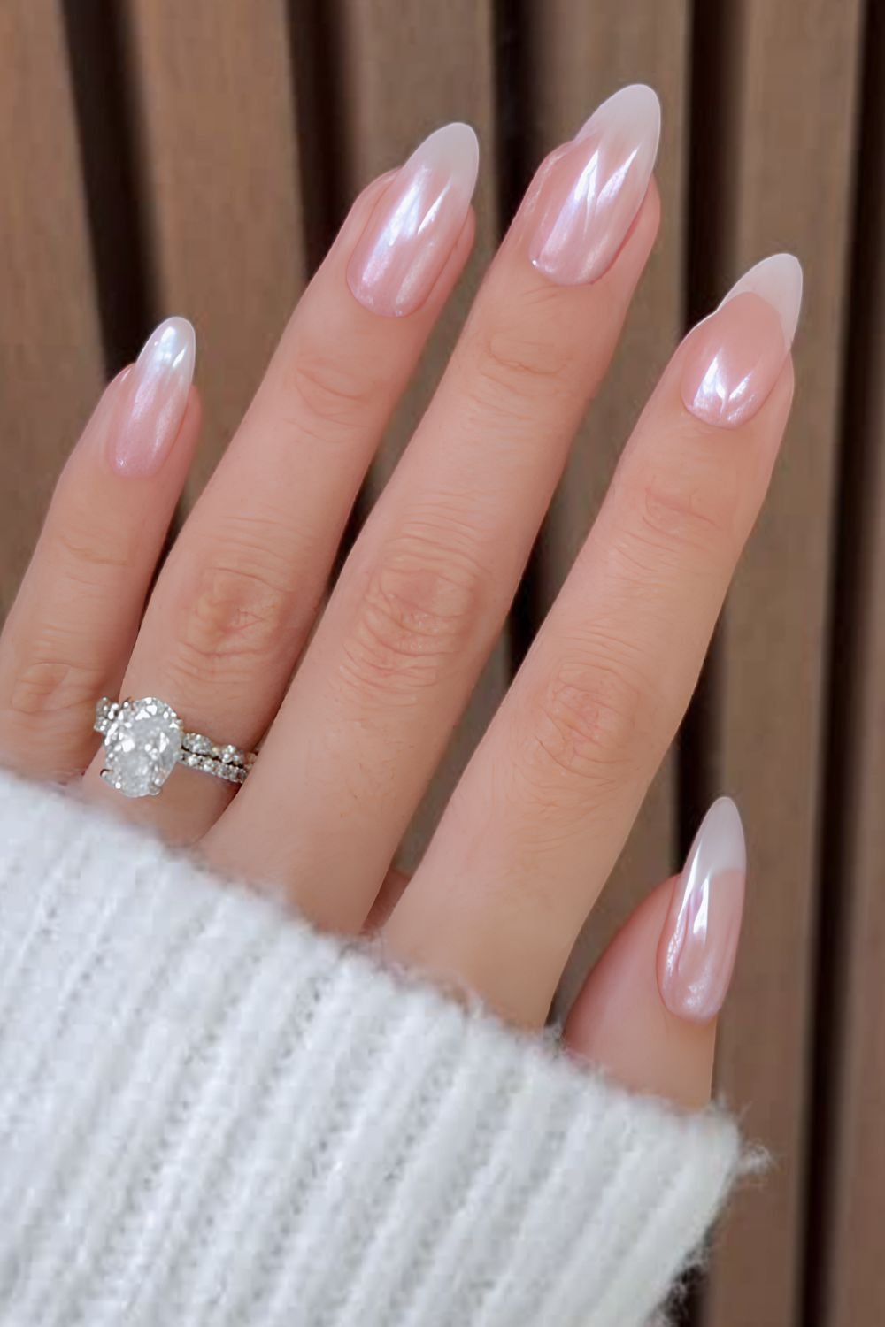 Vanilla glazed French tip nails