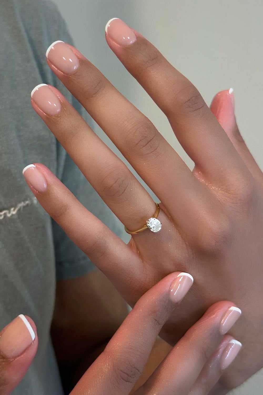 White micro French manicure