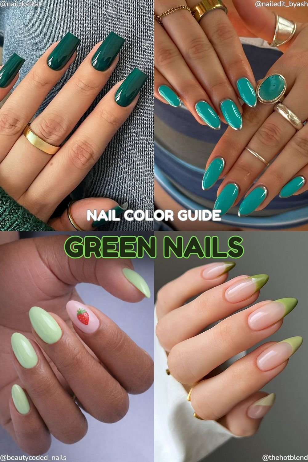 green nails - nails color guide