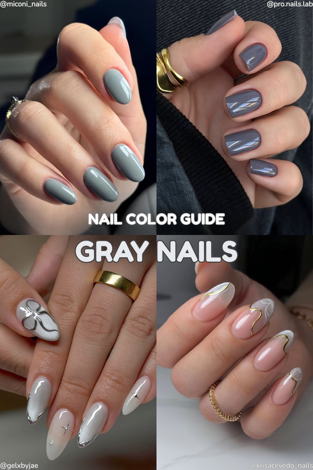 nail colors - gray manicures