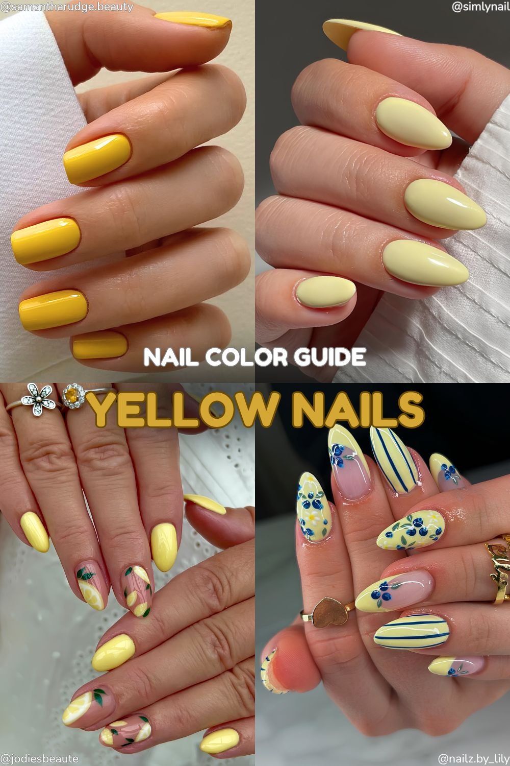 yellow manicures - nail colors guide