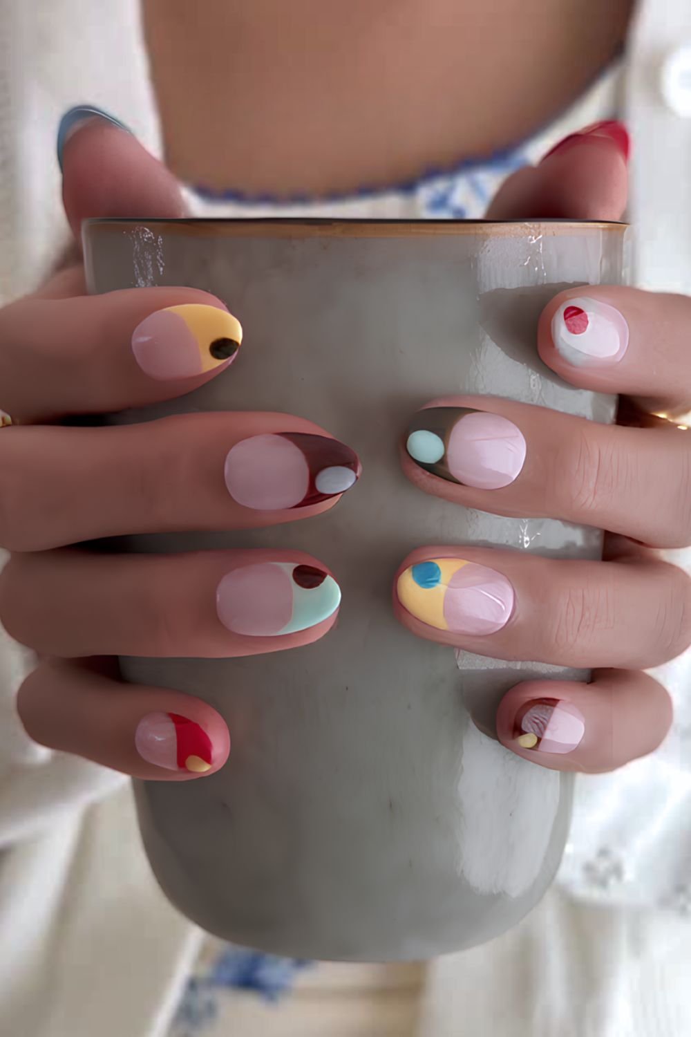 Colorful bubble pop nails