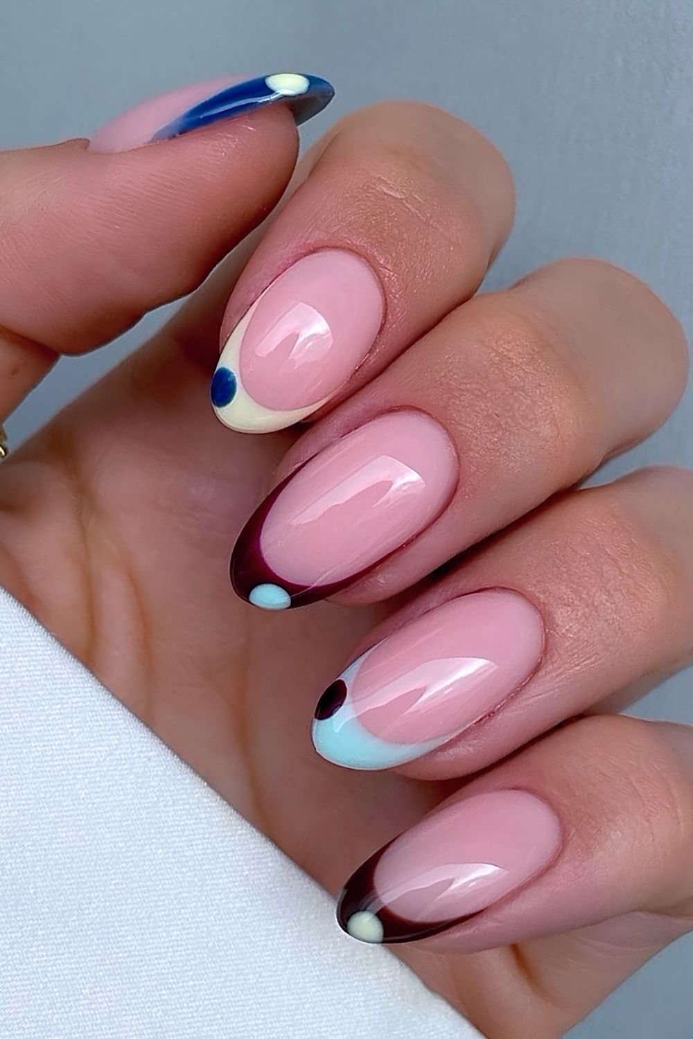 Multicolored bubble pop manicure