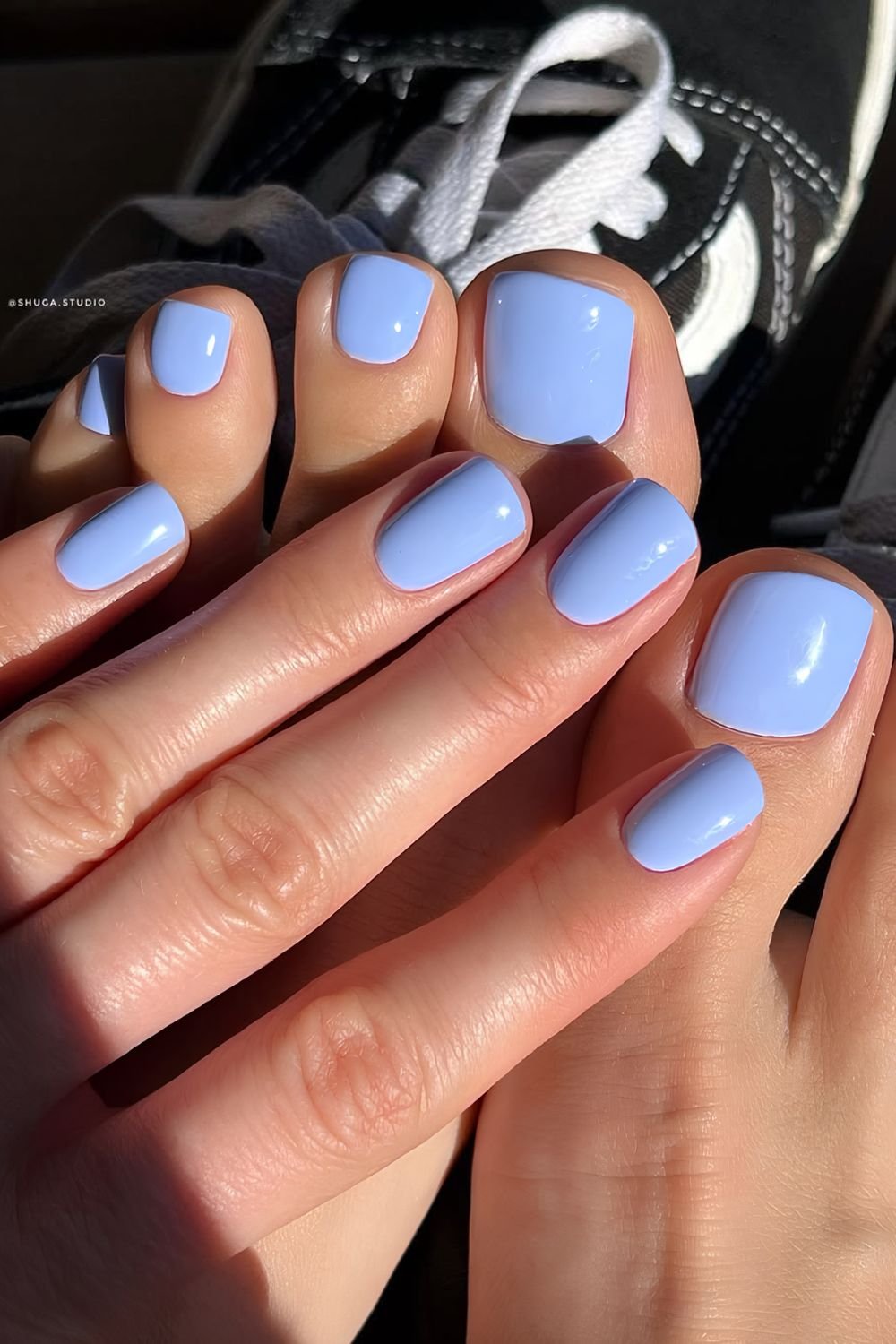 Periwinkle blue manicure and pedicure