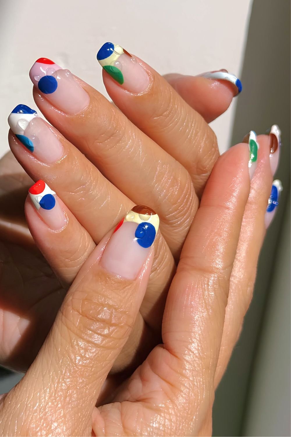 Squoval bubble pop French manicure