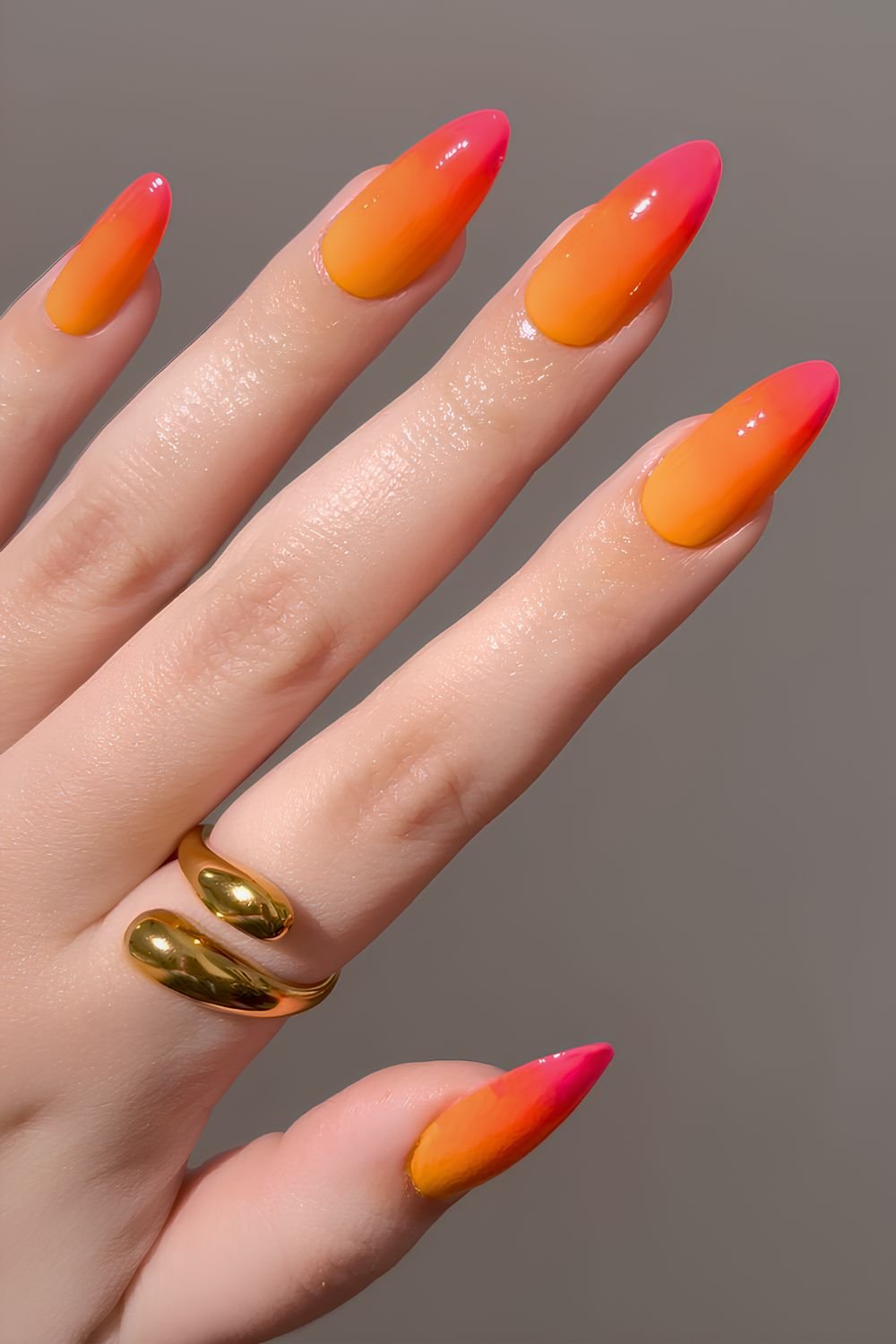 Sunset ombre manicure