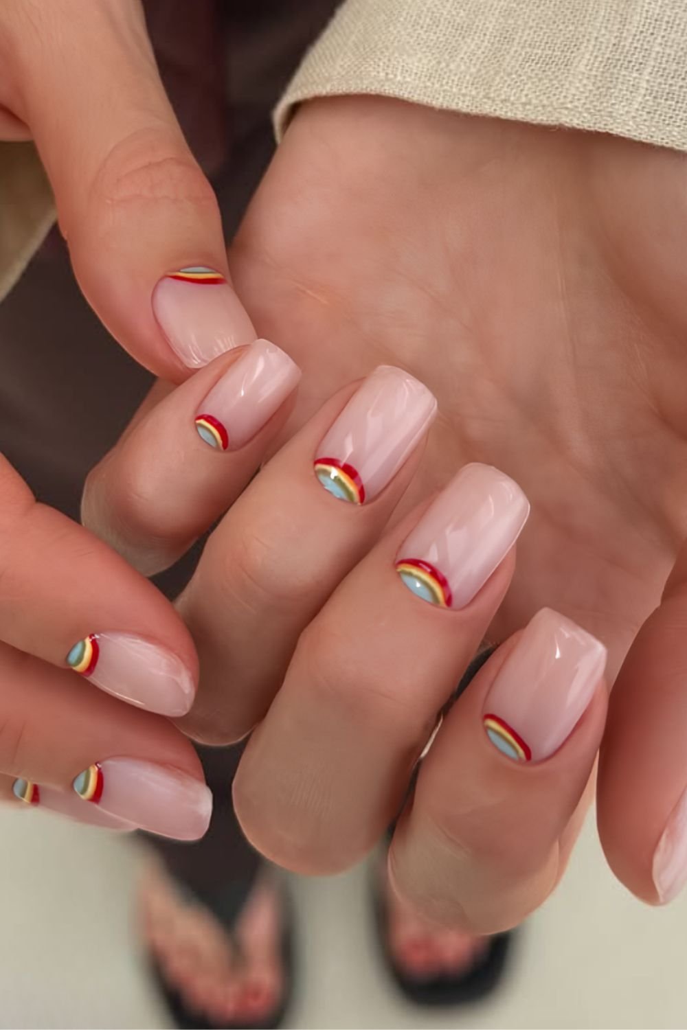 Rainbow cuff nails