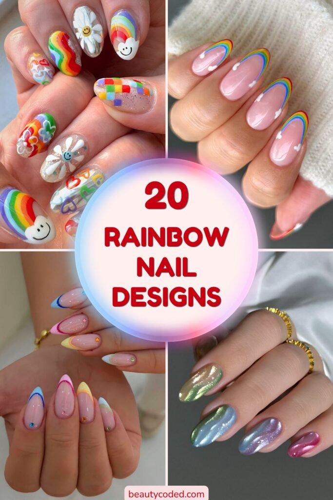 Rainbow nail designs pinterest