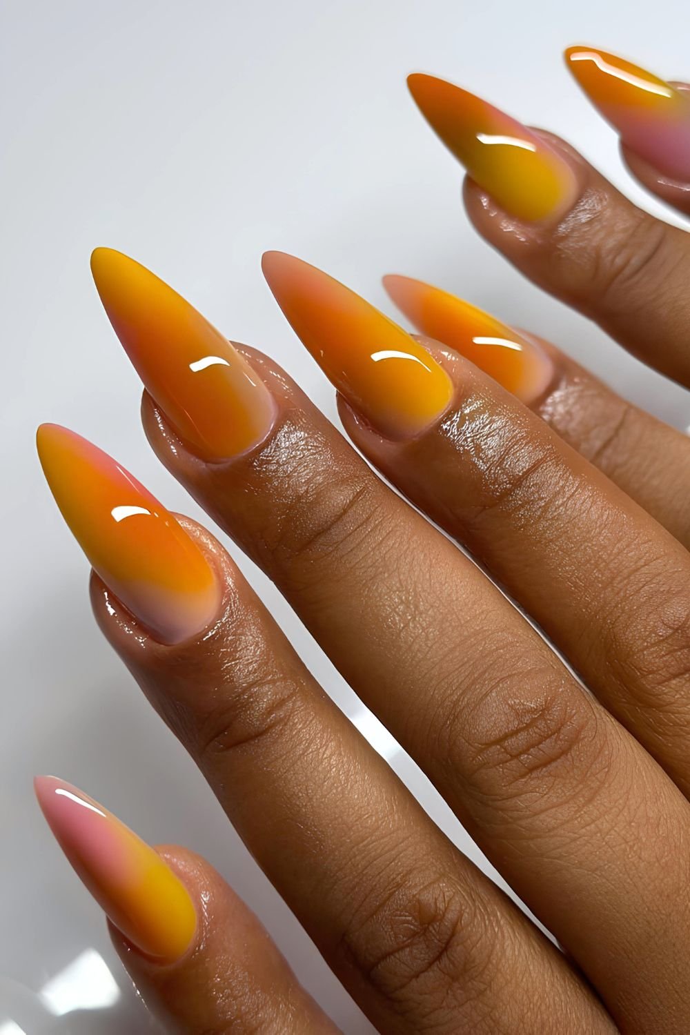 Orange and yellow mango sorbet nails