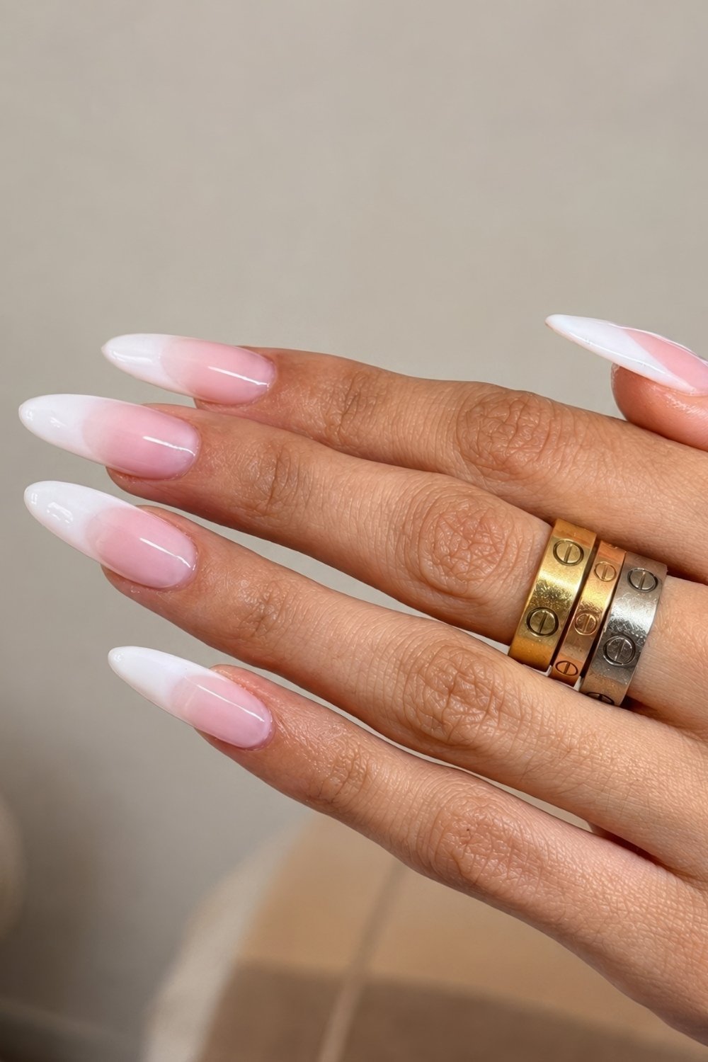 Soft Milky White French Nails - Madison Beer engagement manicure