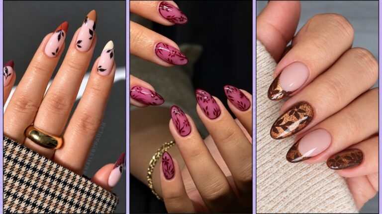 Fall leaf nails